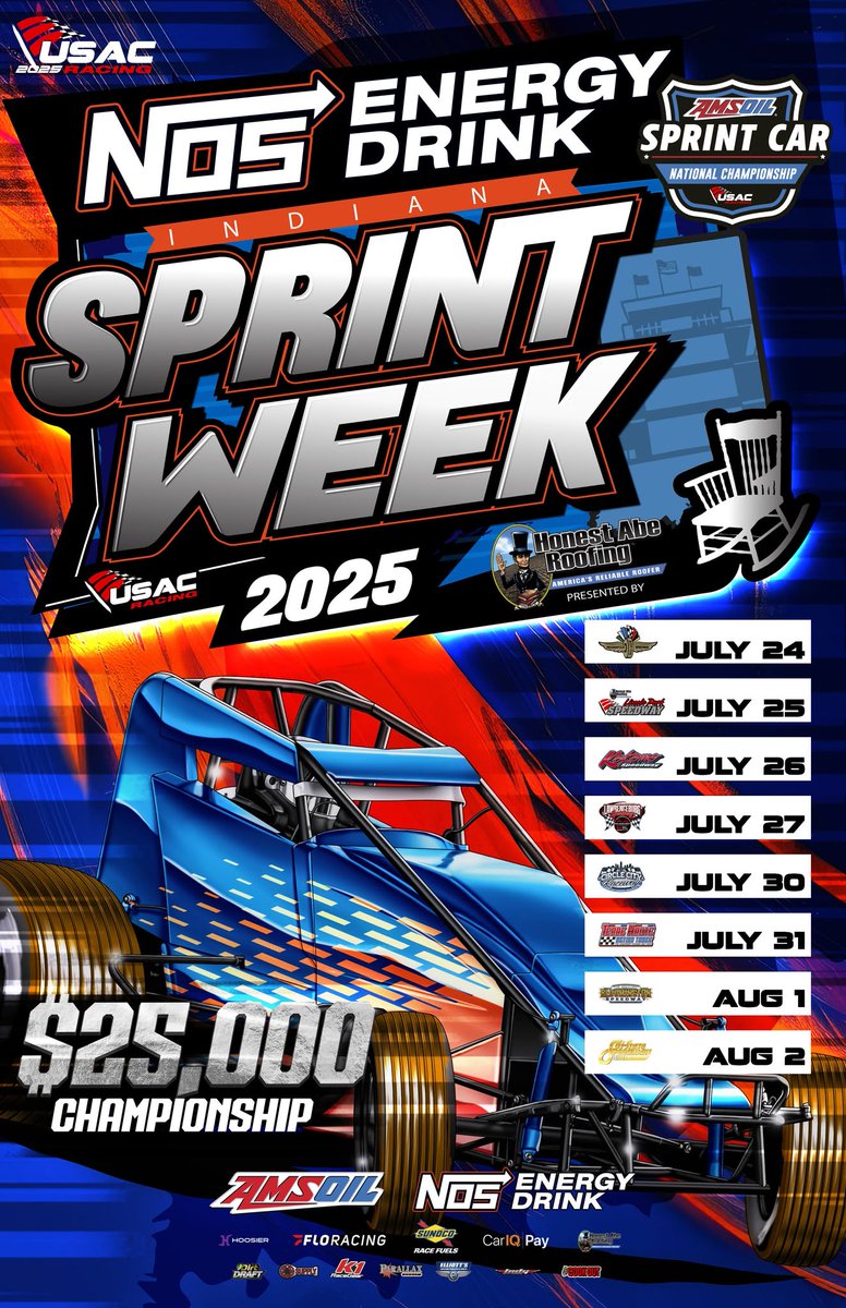 USAC Racing (@usacnation) on Twitter photo $๐๐,๐๐๐ ๐๐๐๐ ๐๐๐ ๐๐ก๐๐ฆ๐ฉ๐ข๐จ๐ง๐ฌ๐ก๐ข๐ฉ! ๐
The 2025 USAC Indiana Sprint Week championship will pay $25,000-to-win!
The entire #ISW25 payout has more than doubled from 2024! ๐
ISW25 Point Fund:
1. $25K
2. $10K
3. $5K
4. $3K
5. $2200
6. $1800
7. $1600
8. $1400 $๐๐,๐๐๐ ๐๐๐๐ ๐๐๐ ๐๐ก๐๐ฆ๐ฉ๐ข๐จ๐ง๐ฌ๐ก๐ข๐ฉ! ๐
The 2025 USAC Indiana Sprint Week championship will pay $25,000-to-win!
The entire #ISW25 payout has more than doubled from 2024! ๐
ISW25 Point Fund:
1. $25K
2. $10K
3. $5K
4. $3K
5. $2200
6. $1800
7. $1600
8. $1400
