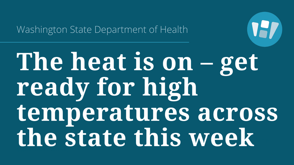 WADeptHealth's tweet image. The National Weather Service is forecasting dangerously high temperatures across parts of Washington this week. Heat advisories are issued for several counties statewide for much of the week, with dangerously high temperatures both during the day and overnight and close to 100…