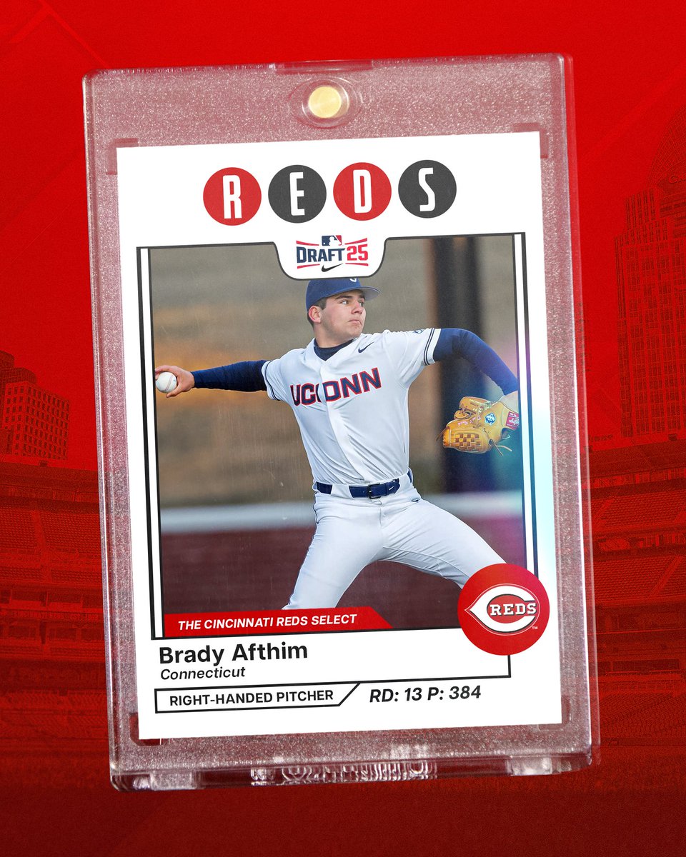 RedsOnTheRise's tweet image. With the 384th pick in the 2025 #MLBDraft, the Cincinnati Reds select RHP Brady Afthim.
Welcome to Reds Country, Brady‼️