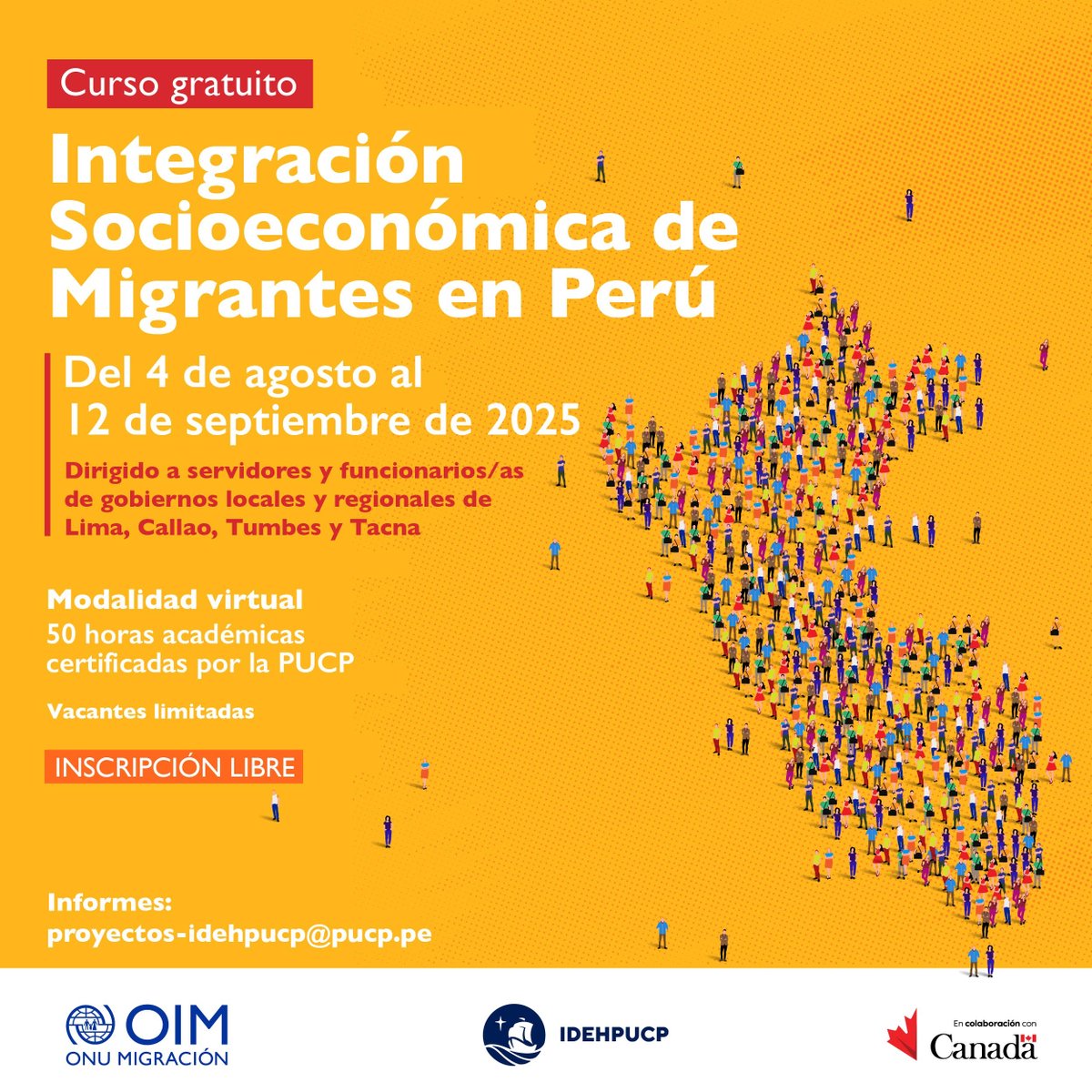 idehpucp's tweet image. Invitamos a servidores y funcionarios/as de gobiernos locales y regionales de Lima, Callao, Tumbes y Tacna a participar en este curso virtual.
📜 Certificación gratuita al aprobar.
Las vacantes son limitadas.
Inscríbete aquí: forms.gle/AZrkWVoyqNQjoh…