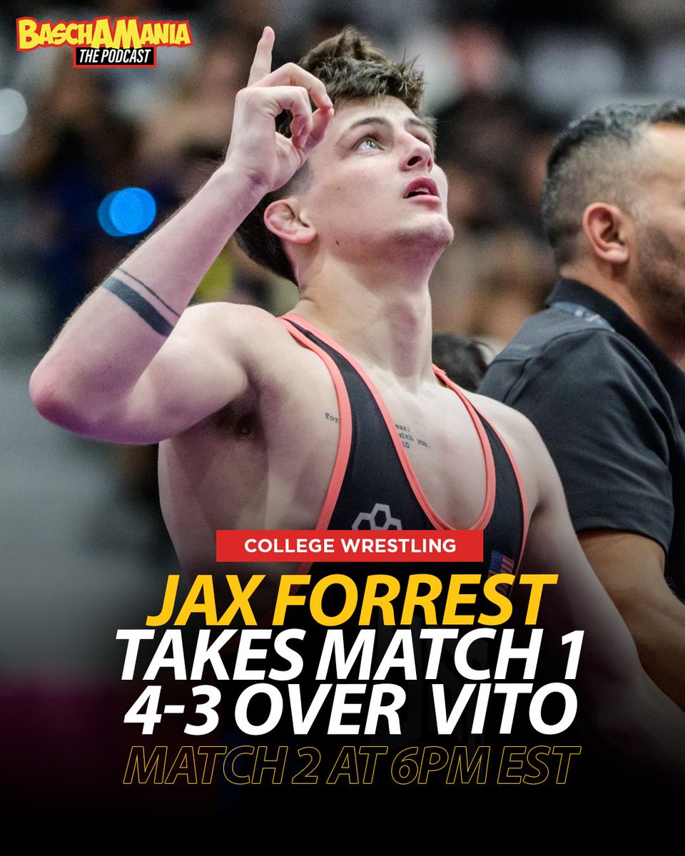 What a match!  Jax Forrest takes out Vito Arujau 4-3 with a takedown with 5 seconds to go.

Round 2 at 6pm EST on FloWrestling!
