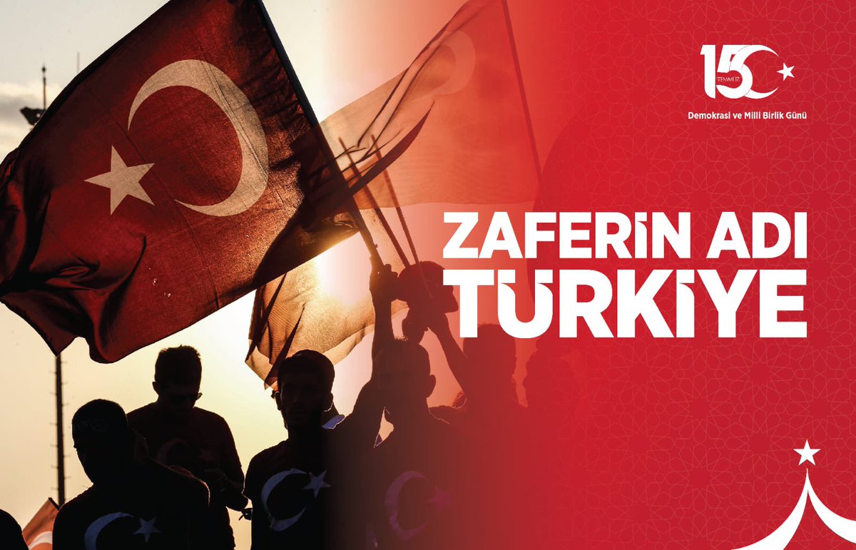 15 Temmuz Demokrasi ve Milli Birlik Günü'nde destansı bir mücadele veren ve vatanımızı korumak için canını feda eden kahraman şehitlerimizi rahmetle, gazilerimizi minnetle anıyoruz.

#15TemmuzDestanı