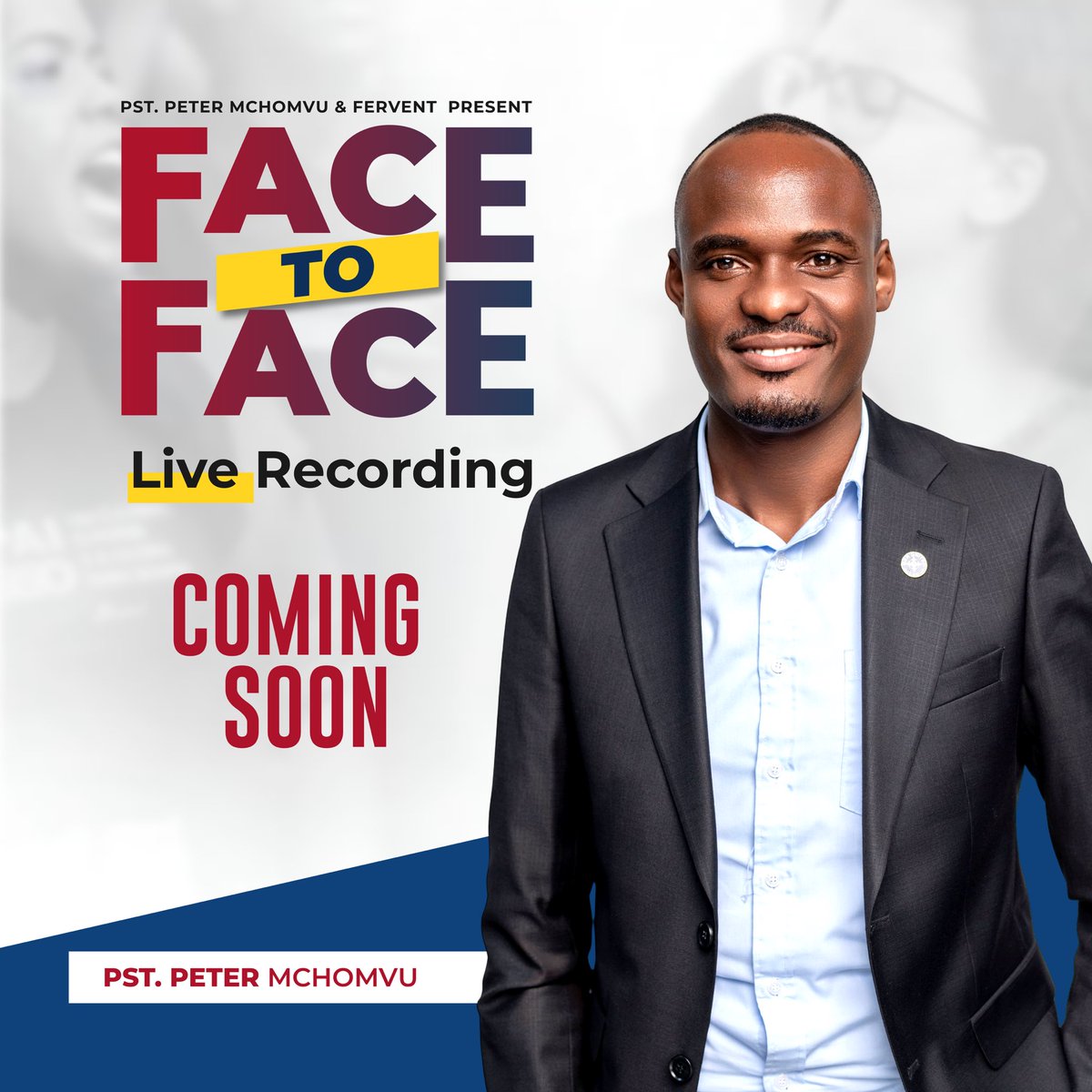 peter_mchomvu's tweet photo. 📢 COMING SOON: FACE TO FACE – LIVE RECORDING 🎙️
Pst. Peter Mchomvu &amp; the Fervent Team present an unforgettable worship experience inspired by Genesis 32:30 – “I saw God face to face…”

🎶 Be part of a divine encounter through powerful music and deep worship. https://t.co/oboETmhlJ3