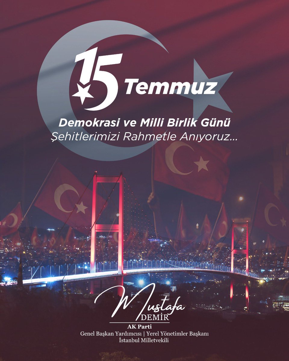 15 Temmuz gecesi, milletimiz imanıyla, iradesiyle ve vatan aşkıyla tarih yazdı.

Cumhurbaşkanımız Sayın Recep Tayyip Erdoğan’ın vakur duruşu, kararlı liderliği ve milletine duyduğu sarsılmaz güvenle yaptığı o tarihi çağrı, karanlığa karşı direnişin işaret fişeği oldu. Meydanlar
