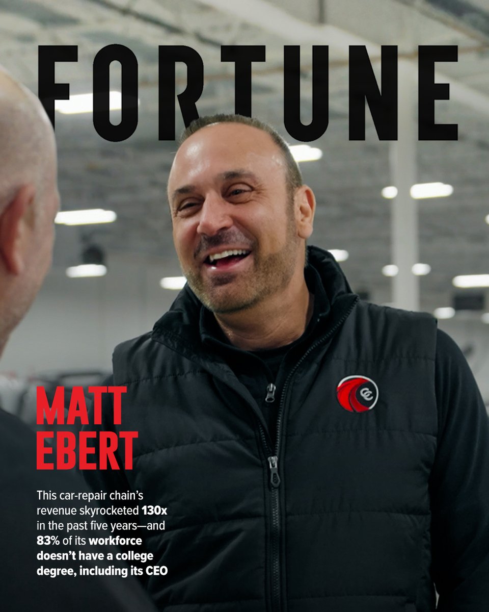 MattEbertCC's tweet image. I'm honored that I got to speak to Fortune about my journey, the future of collision repair, and why a college degree isn’t the only path to success. Thanks, Sydney, for taking the time and helping share the mission.
fortune.com/2025/07/13/cra…
#fortune #championsmindset…