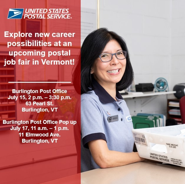 b.link/applyforajob #JobFair #USPSCareers #VermontJobs #jobs #jobsearch #hiring #joinourteam #USPS #USPSEmployee #USPSEmployee bit.ly/3IJWrgj
