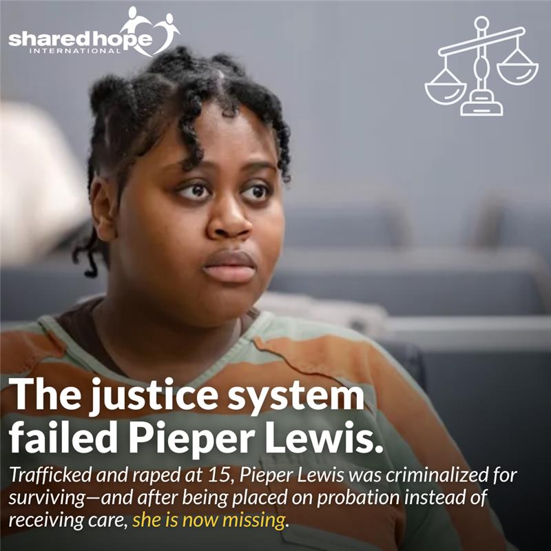 Pieper Lewis was trafficked, raped, and exploited at 15. She defended herself. Then, she was charged with murder.

Is Your State Protecting Survivors—or Criminalizing Them? Be the first to get your state’s 2025 anti-trafficking report card on October 14. reportcards.sharedhope.org/just-like-me-r…