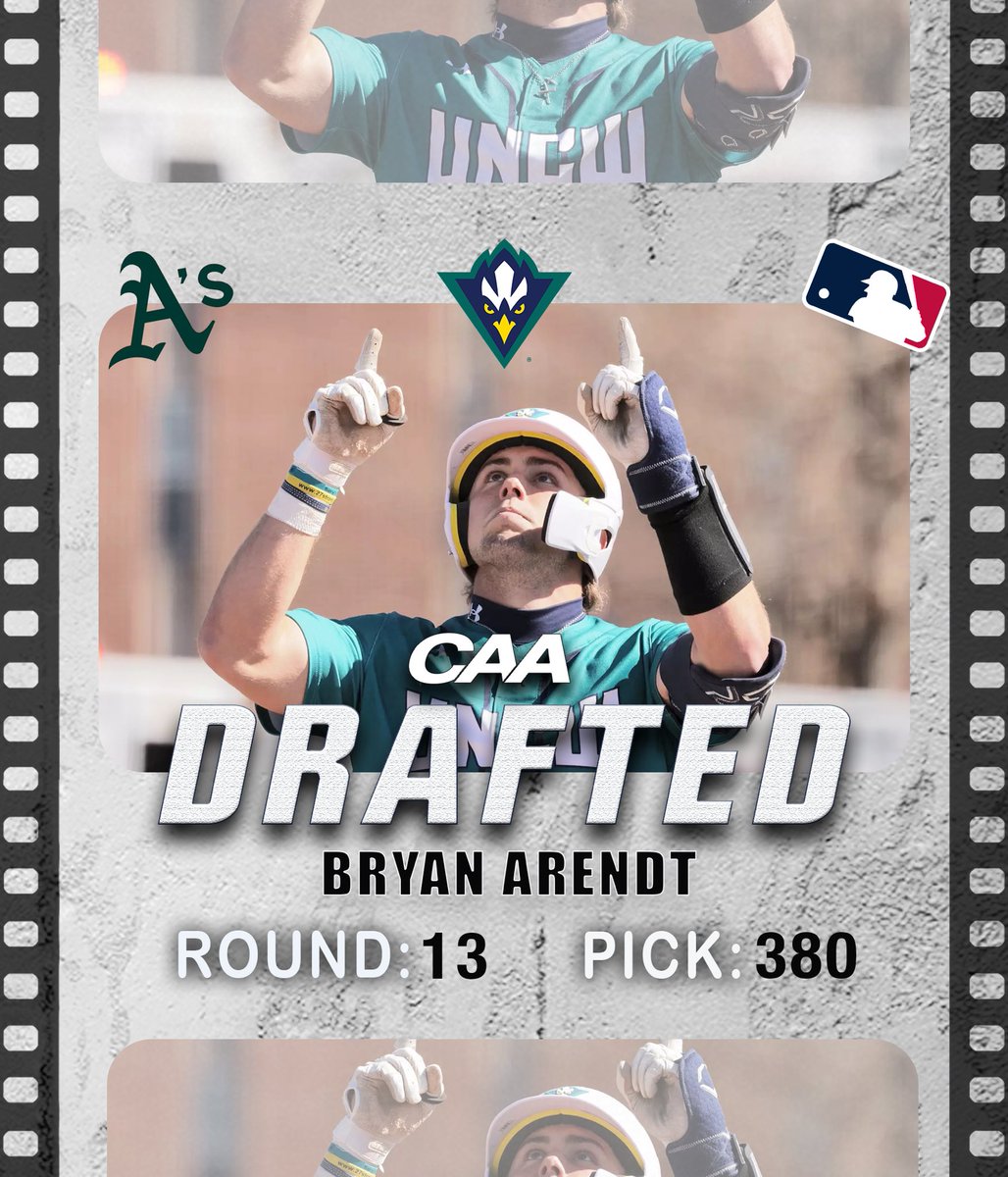 CAASports's tweet image. ⚾️ With the 380th pick in the @mlb Draft, the @athletics select @uncwbaseball’s Bryan Arendt!
#CAABaseball