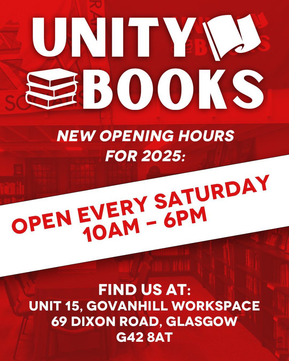 Communist Party ☭ (@cpbritain) on Twitter photo Have you checked out Unity Books <a href="/unitybookshop/">Unity Books</a>? 📚🚩
Britain’s largest socialist bookshop, home to more than 5,000 books, pamphlets and periodicals from across the workers movement!
Shop online here 🔗 linktr.ee/unitybooks Have you checked out Unity Books <a href="/unitybookshop/">Unity Books</a>? 📚🚩
Britain’s largest socialist bookshop, home to more than 5,000 books, pamphlets and periodicals from across the workers movement!
Shop online here 🔗 linktr.ee/unitybooks