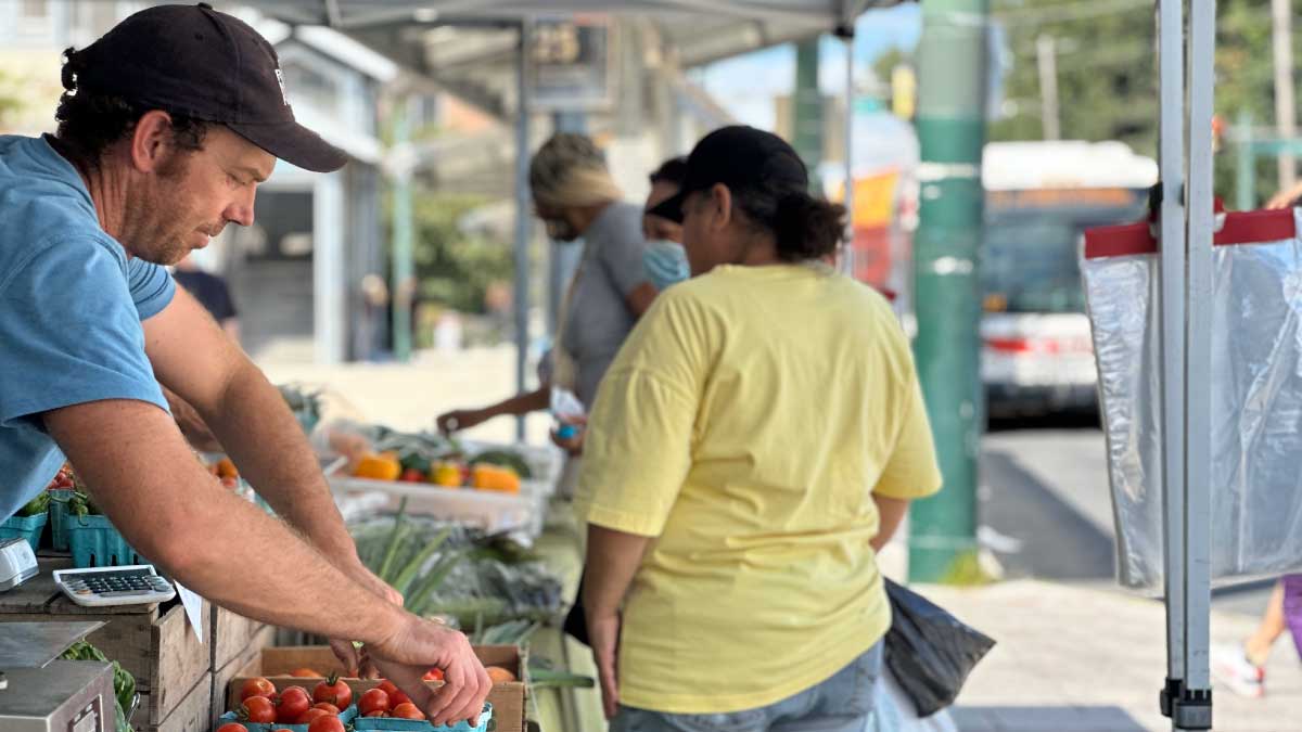 SEPTAPHILLY's tweet image. SEPTA plays a vital role in connecting communities to fresh produce at local farmers markets including this one ⤵️ at Frankford Transit Center open EVERY TUESDAY from 2PM to 6PM! #ISEPTAPHILLY #HowWeRoll