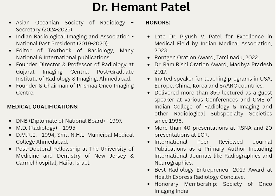 ISR_Radiology's tweet image. With profound grief, we inform of the sad demise of Dr. Hemant Patel a pillar and former president of the Indian Radiological &amp;amp; Imaging Association (IRIA).