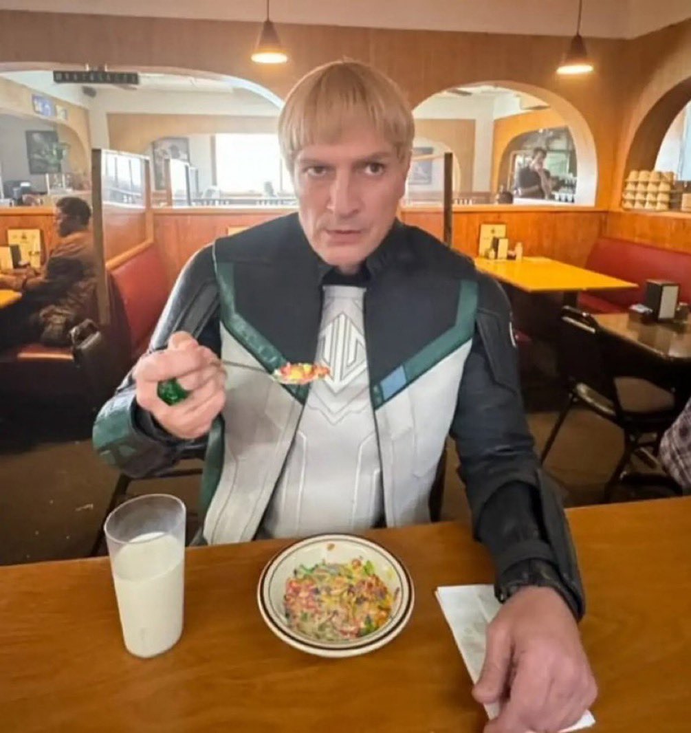 bro was really drinking milk while eating his cereal 😭 #superman