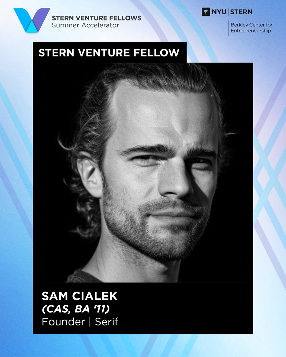 ⌚ ⚕️ Sam Cialek (CAS ’11), 2025 Stern Venture Fellow, is rethinking digital wellness with Serif — a platform that turns your health data into clear, science-backed guidance.

No noise. Just real insights.

🔗 Read more in his full #SVFBlog post: nyusternberkleycenter.com/2025/07/sam-ci…
