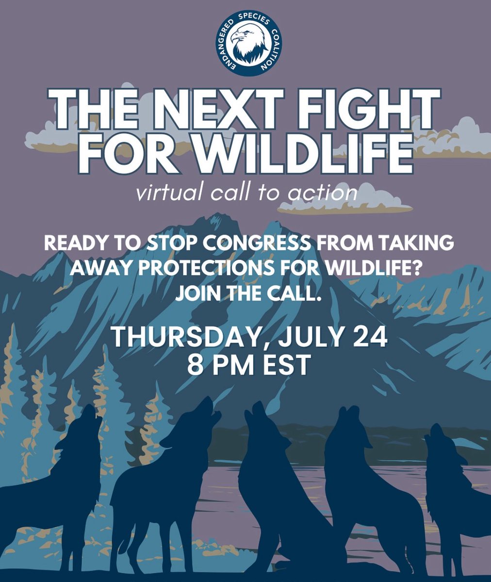 NycPlover's tweet image. Massive threats are coming for the Endangered Species Act. Despite most Americans supporting endangered species protections, radicals in Congress are driving an agenda to harm wildlife. Feeling hopeless & uninformed? Let’s change that! Webinar 7/24! shorturl.at/IKpr7