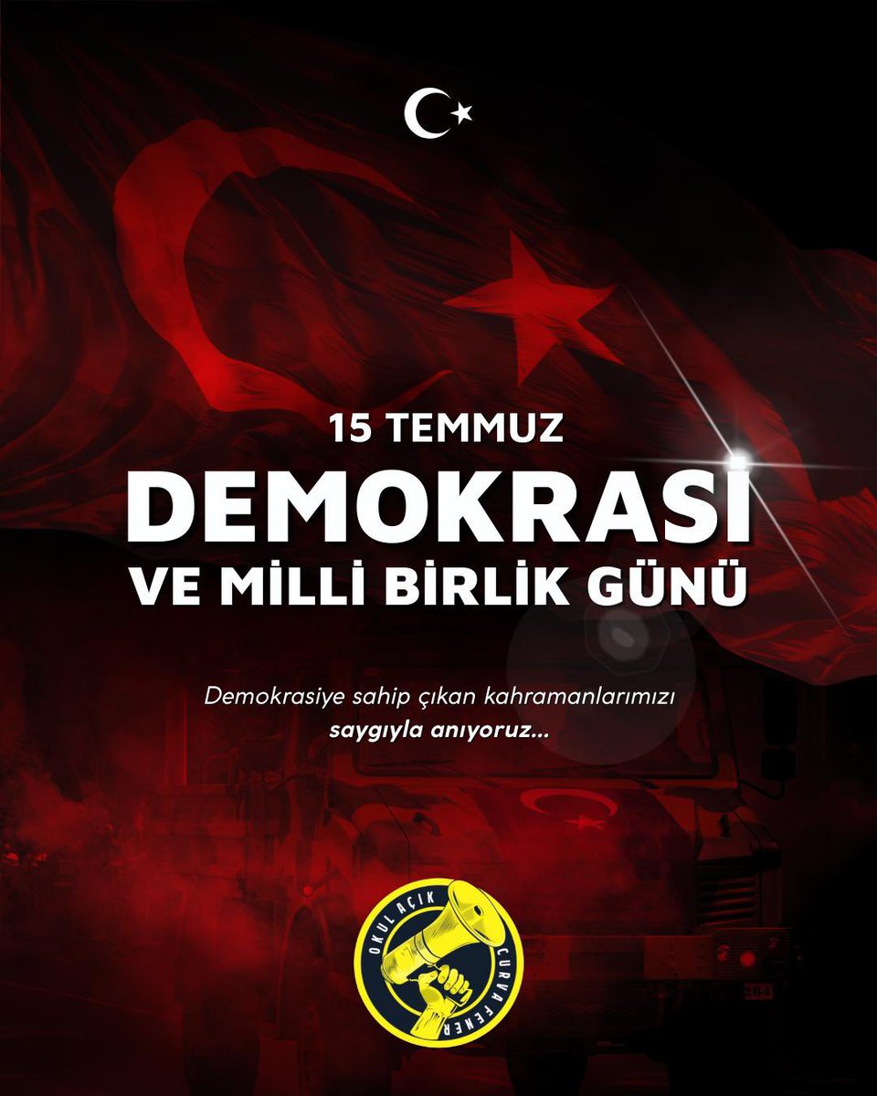 15 TEMMUZ'U UNUTMADIK, UNUTMAYACAĞIZ.

Şehitlerimizi, rahmet ve saygıyla anıyoruz.