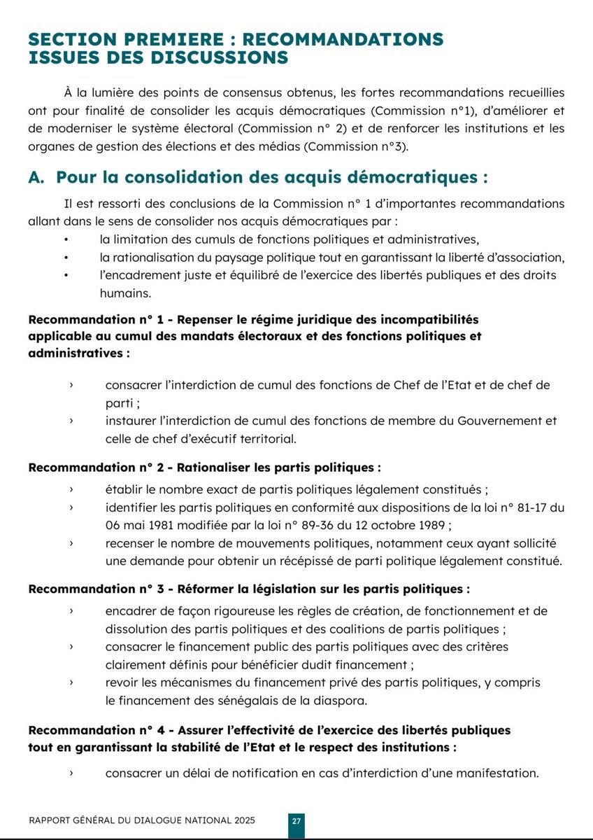 as_cleverO's tweet image. Le Rapport général du Dialogue national "sur le système politique sénégalais" a été remis ce lundi au Président @PR_Diomaye
#Recommandations Générales au nombre de 18.

Téléchargez le document ici 🔗 bit.ly/rp_dialoguenat…