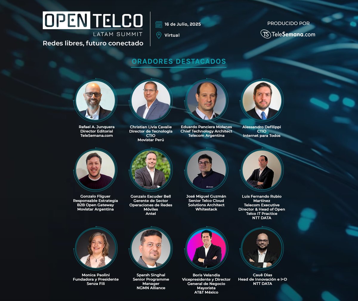 TeleSemana's tweet image. ⏳ Falta muy poco... #OpenTelcoLATAM ¿Aún no te registraste?
Esta edición llega con voces que no podrás dejar de escuchar...
Prepárate para conocer e interactuar💬con quienes están liderando un cambio profundo en el mundo de las #telecomunicaciones.
🔗telesemana.com/trace.php?key=…
#IA