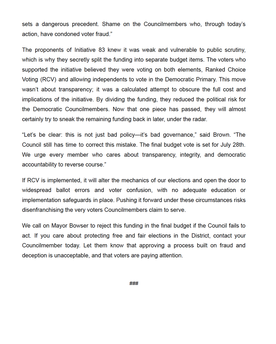 Councilmembers who voted to fund Ranked Choice Voting are complicit in defrauding D.C. voters. Fraud should not be funded. <a href="/kingc_i/">Colbert I. King</a> <a href="/maustermuhle/">Martin Austermuhle</a> <a href="/Meagan_Flynn/">Meagan Flynn</a> <a href="/AlexKomaDC/">Alex Koma</a> <a href="/politicshour/">The Politics Hour with Kojo Nnamdi</a> <a href="/ricebilldc/">bill rice</a> <a href="/tomsherwood/">Tom Sherwood</a> <a href="/TheArtist_MBS/">Michael Brice-Saddler</a> <a href="/SamPKCollins/">Sam Plo Kwia Collins, Jr.</a> <a href="/cuneytdil/">Cuneyt Dil</a>