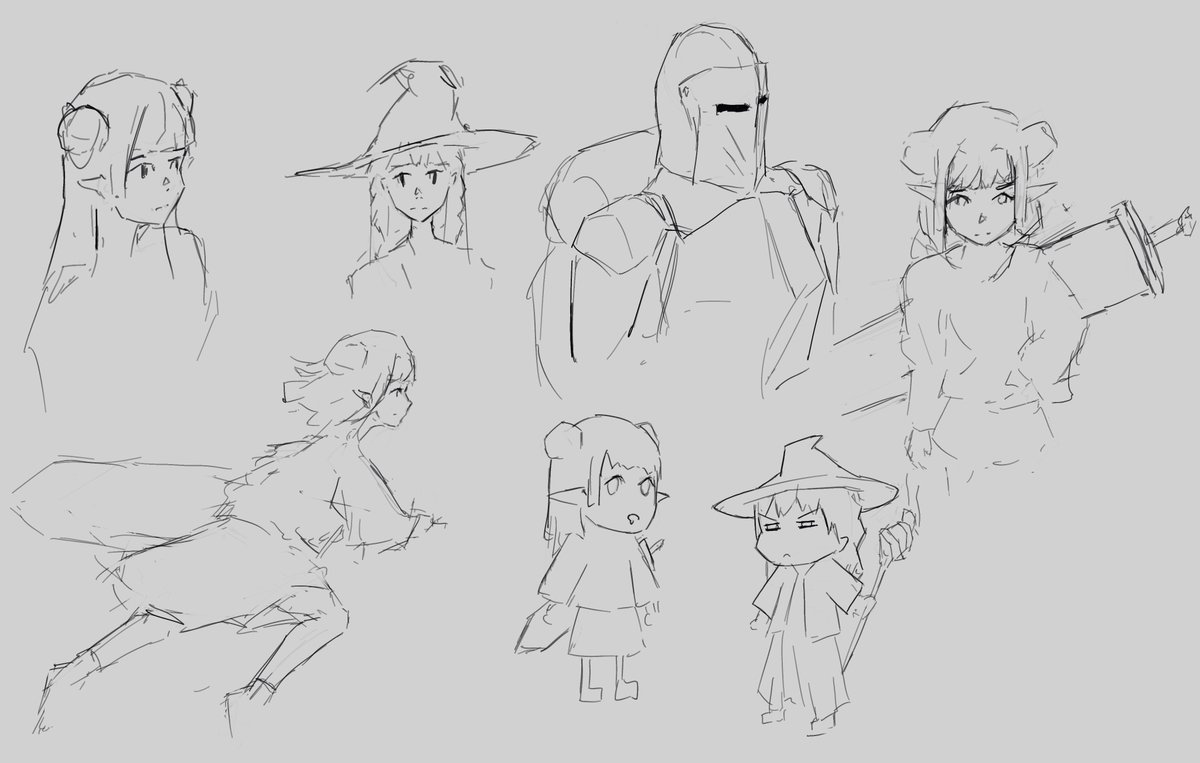 Platoniiart's tweet image. sketching some characters