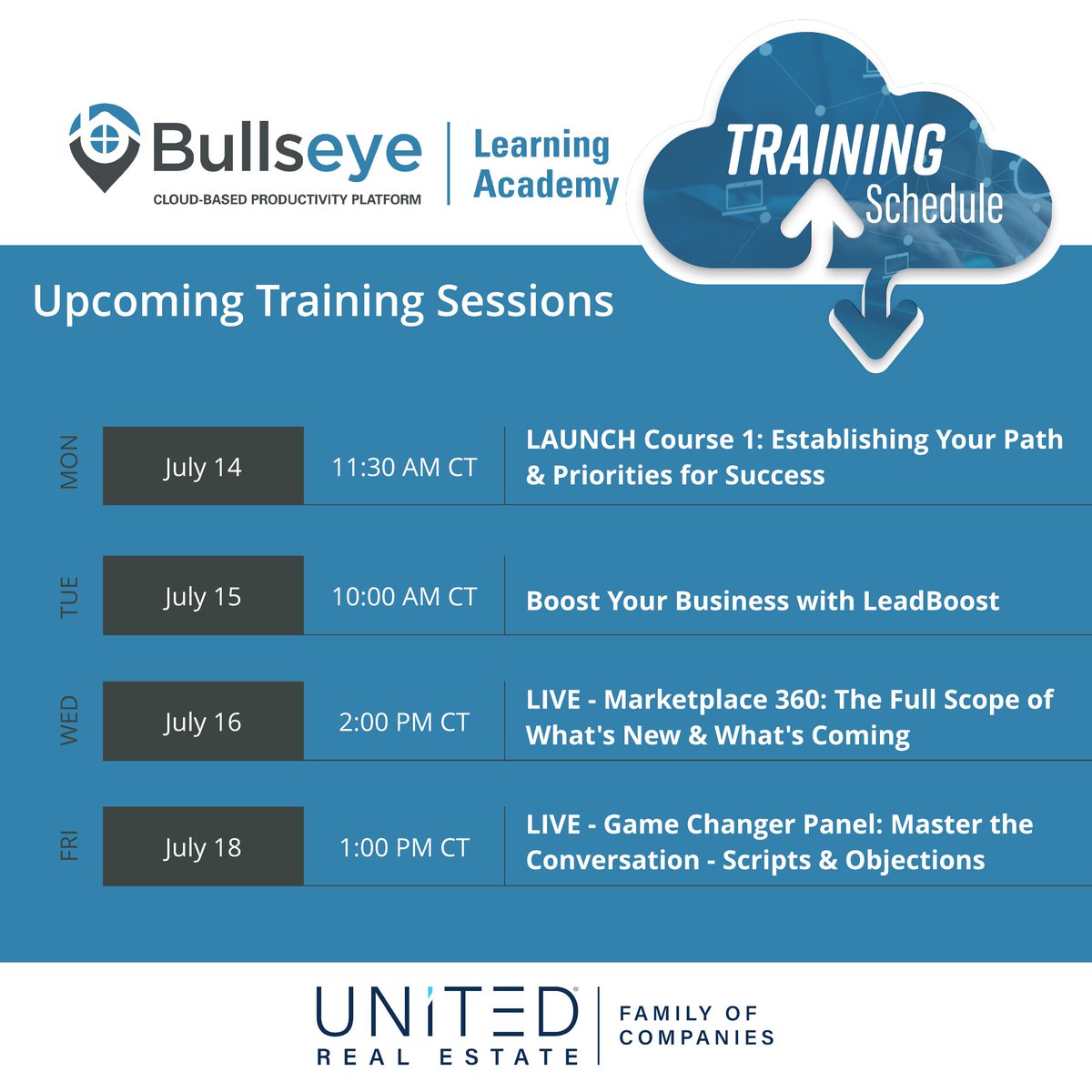United_RE's tweet photo. Time to shine! This week's training is your ticket to new skills and bigger success. Don't wait - let's make it your best week yet! https://t.co/ggUVAgwIZd