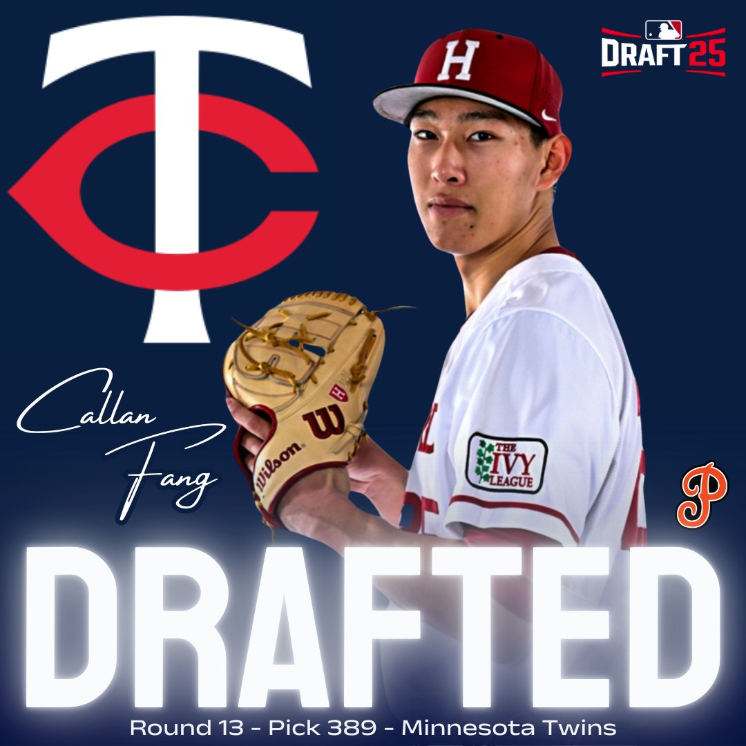 PSD_Baseball's tweet image. Congratulations to 2022 Grad Callan Fang for being drafted by the Minnesota Twins in the 13th round of the 2025 MLB Draft!

@SOLsports 
@HarvardBaseball 
@Twins 
@MLB
