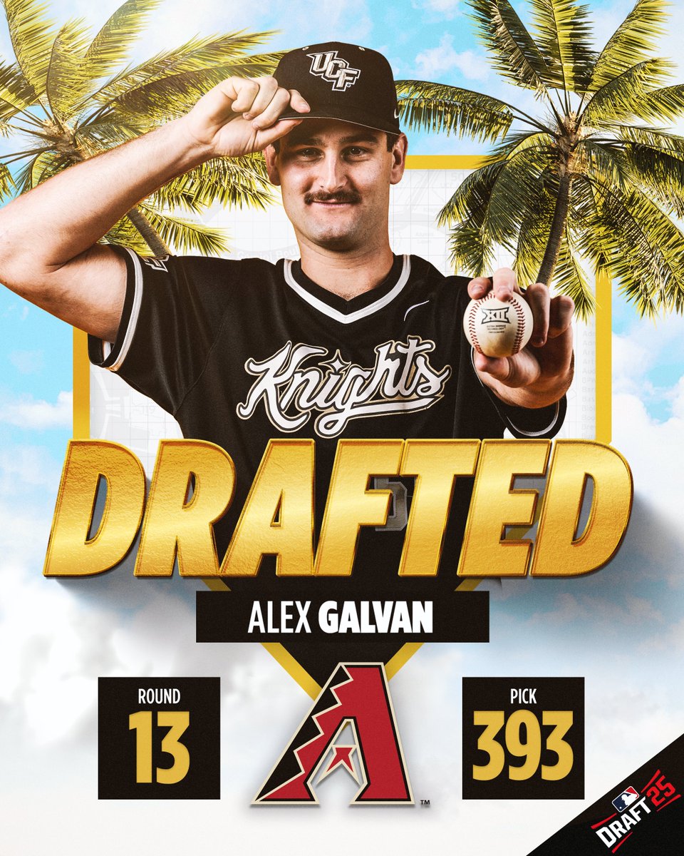 UCF_Baseball's tweet image. UCF Knights ➡️ Arizona Diamondbacks
Alex Galvan is headed to the desert 🌵