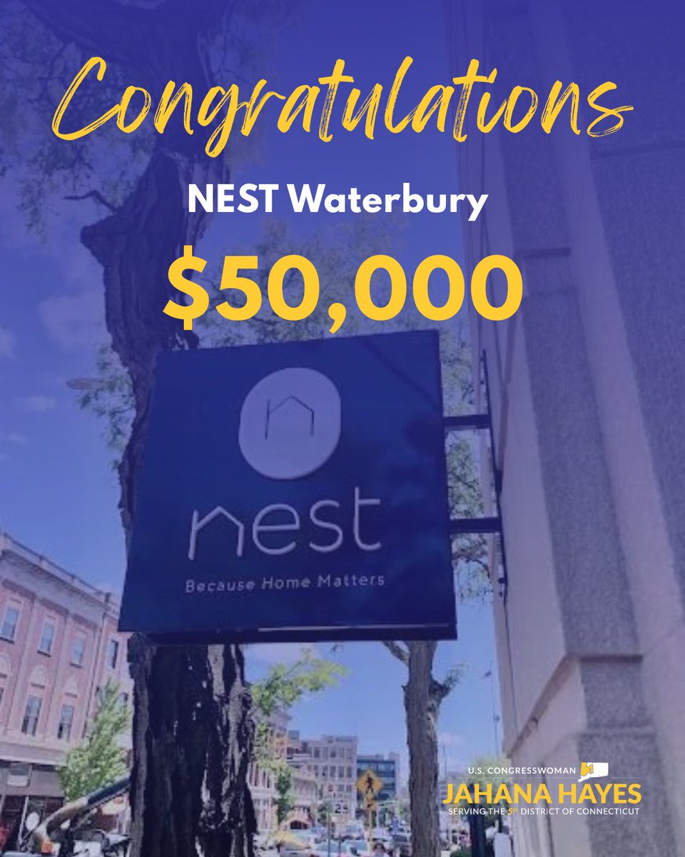 🏡Grant Announcement: Excited to announce Neighborhood Housing Services of New Britain, Inc. and NEST in Waterbury will receive $125,000 in federal funding to help expand affordable housing opportunities &amp; create jobs in #CT05.