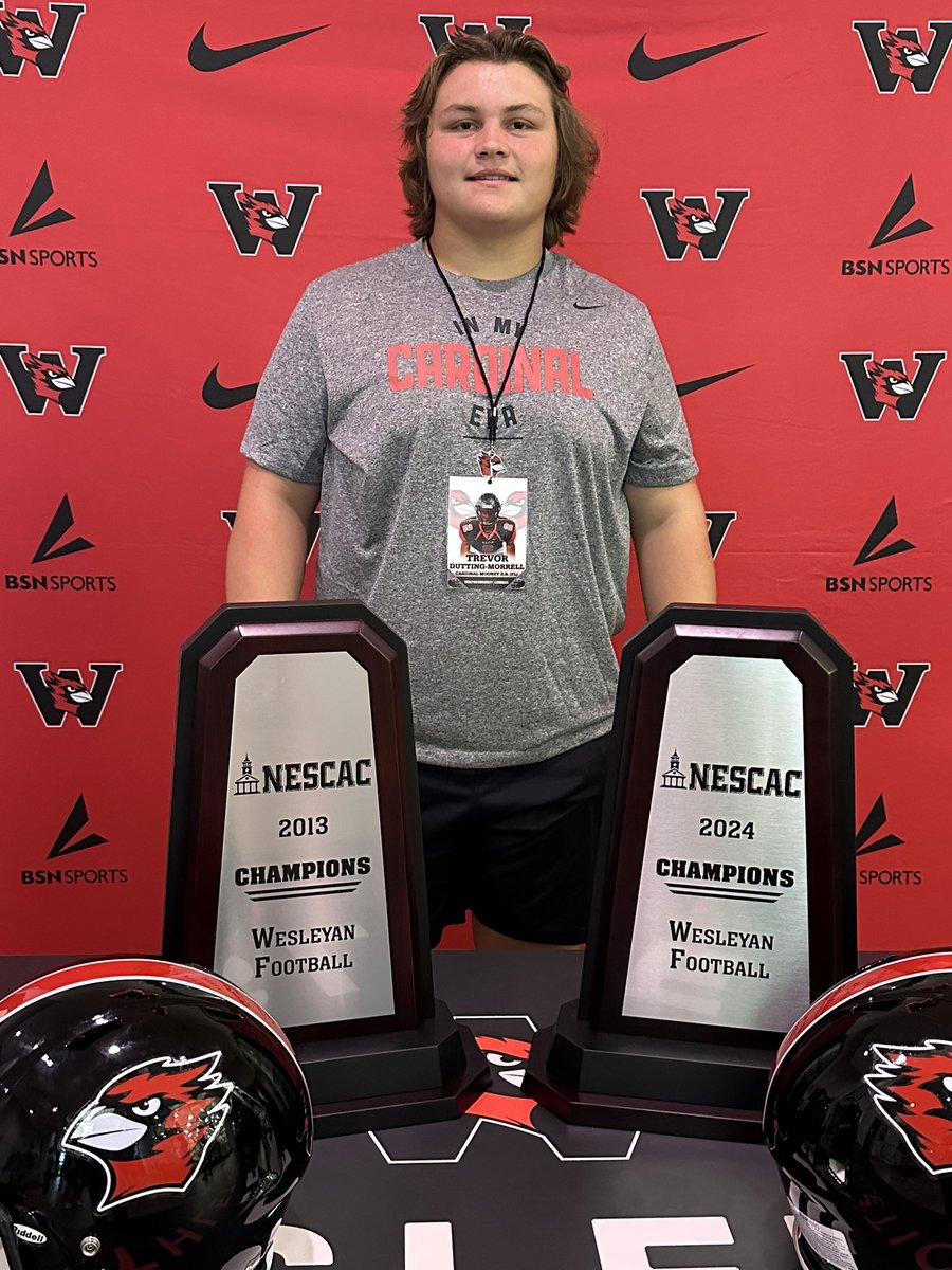Trevor Dutting-Morrell (@tduttingmorrell) on Twitter photo After a great Red and Black camp this summer and a great conversation with Coach DiCenzo, I am blessed to receive an offer from Wesleyan University! <a href="/Wes_Football/">Wesleyan University Football</a> <a href="/CoachDiCenzo/">Dan DiCenzo</a> <a href="/Coach_Lud/">Eric Ludwig</a> <a href="/Mooney_FB/">Cardinal Mooney Football</a> <a href="/JaredClark2/">Jared Clark</a> <a href="/CoachDaveMarino/">Dave Marino</a> After a great Red and Black camp this summer and a great conversation with Coach DiCenzo, I am blessed to receive an offer from Wesleyan University! <a href="/Wes_Football/">Wesleyan University Football</a> <a href="/CoachDiCenzo/">Dan DiCenzo</a> <a href="/Coach_Lud/">Eric Ludwig</a> <a href="/Mooney_FB/">Cardinal Mooney Football</a> <a href="/JaredClark2/">Jared Clark</a> <a href="/CoachDaveMarino/">Dave Marino</a>