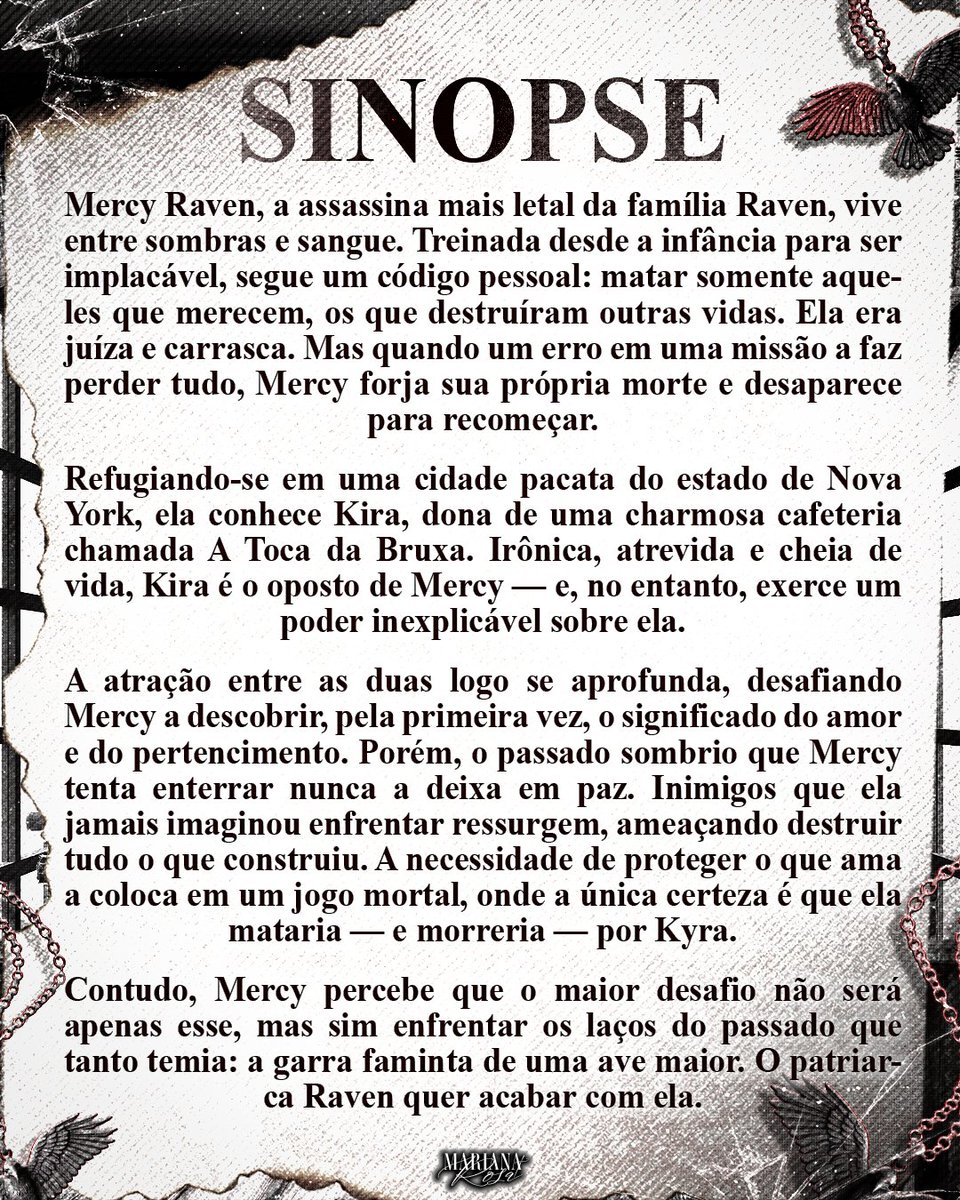 Mariana Rosa - Fundadora do Clube das Violetas (@mari_mrosa) on Twitter photo O Toque Letal do Corvo já tem rosto e história para contar 🖤
Em breve! No comecinho de agosto, prometo!
Mas me contem: o que vocês acharam? ✨
Capa feita pela talentosa <a href="/maxyartwork/">maxy artwork</a> 🤍 O Toque Letal do Corvo já tem rosto e história para contar 🖤
Em breve! No comecinho de agosto, prometo!
Mas me contem: o que vocês acharam? ✨
Capa feita pela talentosa <a href="/maxyartwork/">maxy artwork</a> 🤍