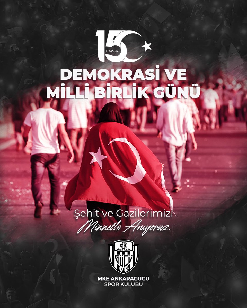 15 Temmuz’u Unutmadık, Unutturmayacağız!

MKE Ankaragücü camiası olarak; vatan uğruna can veren şehitlerimizi rahmetle, gazilerimizi minnetle anıyoruz.

#YenidenDiriliş