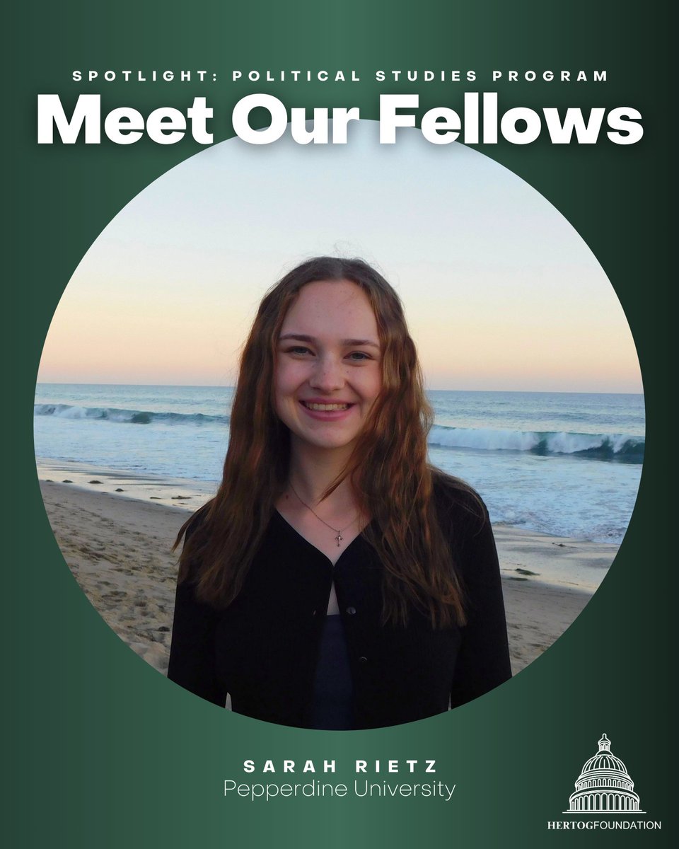 HertogFDN's tweet image. Meet our Summer Fellows from California!
Jack Morris is a senior at @biolau & a member of @AEI's Collegiate Network.
Sarah Rietz is a graduate of @pepperdine, where she studied Political Science.
Max Salem graduated from @uofsandiego, where he majored in Political Science.