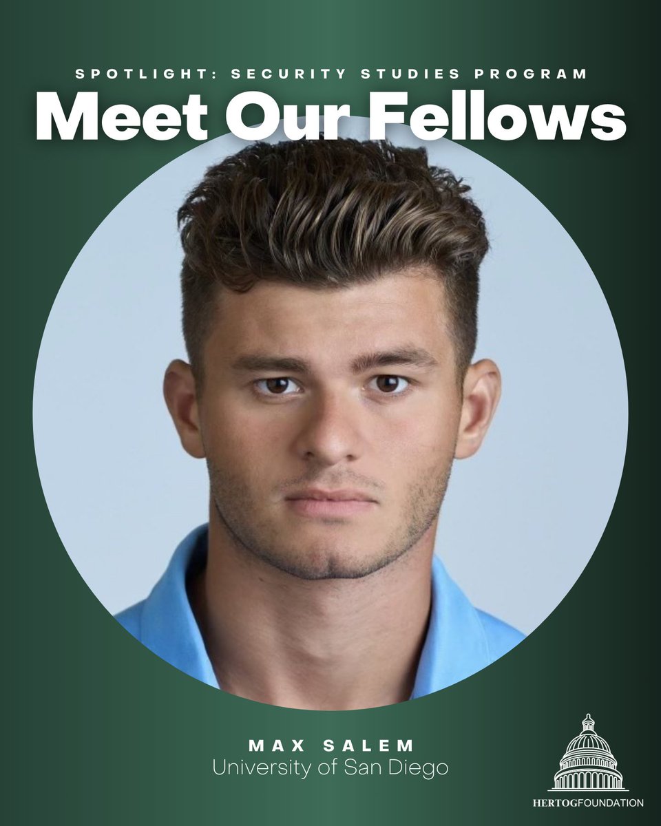 HertogFDN's tweet image. Meet our Summer Fellows from California!
Jack Morris is a senior at @biolau & a member of @AEI's Collegiate Network.
Sarah Rietz is a graduate of @pepperdine, where she studied Political Science.
Max Salem graduated from @uofsandiego, where he majored in Political Science.