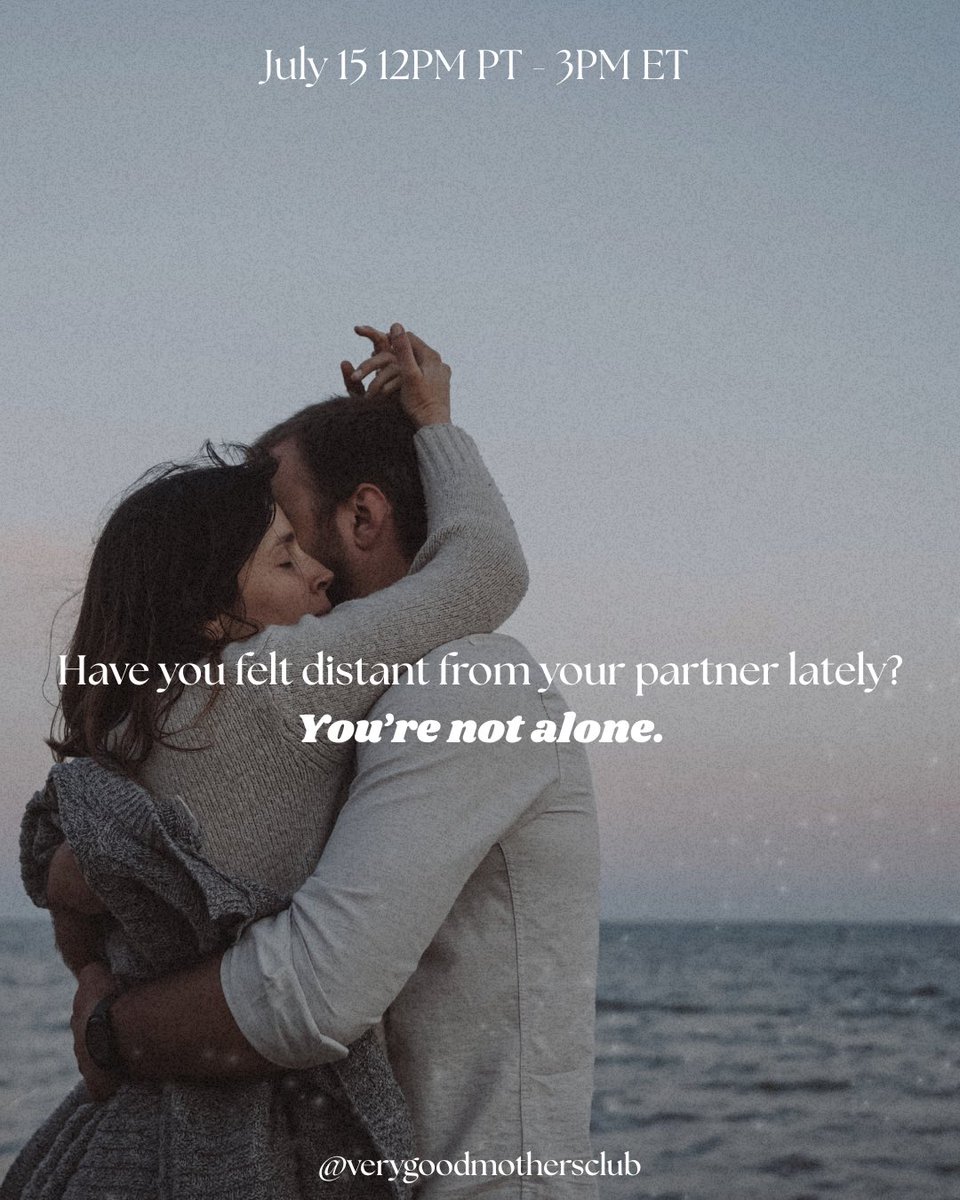 VGM_club's tweet image. Feeling distant from your partner lately? You’re not alone.

Join tomorrow’s VGMC call to talk about disconnection, communication, and rebuilding intimacy gently and honestly.

🕛 Tuesday at 12 PM PT
First call is free

#VGMC #VeryGoodMothersClub #MarriageAfterKids #MomSupport