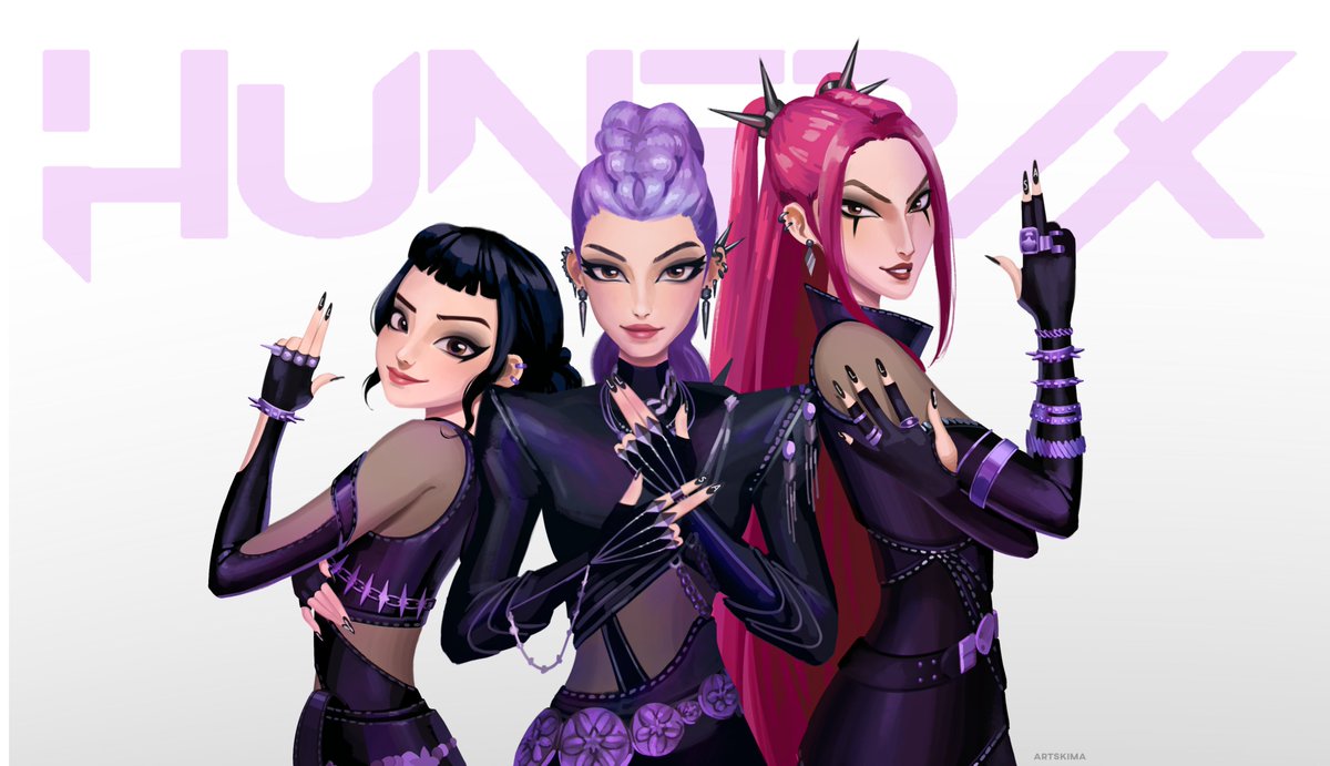 artskimaa's tweet image. HUNTRIX Takedown photoshoot 💜
#KPOPDEMONHUNTERS #HUNTRIX