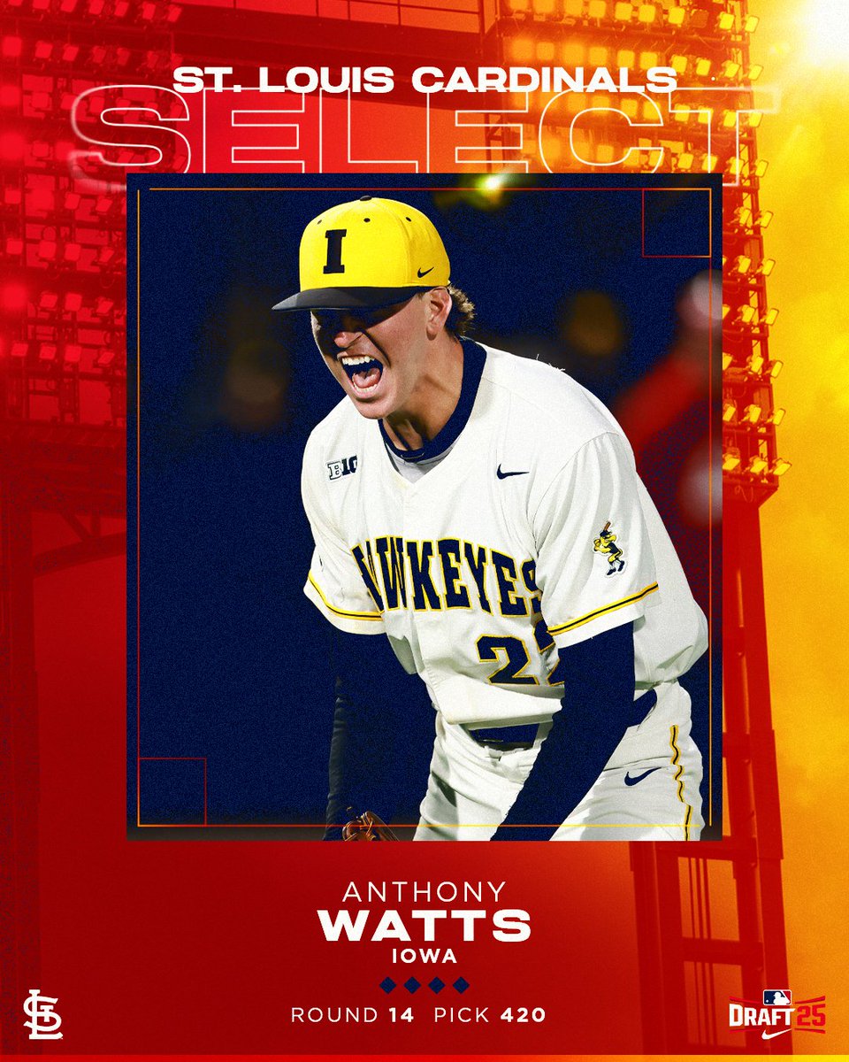 With the 420th pick in the 2025 MLB Draft, the St. Louis Cardinals select RHP Anthony Watts!