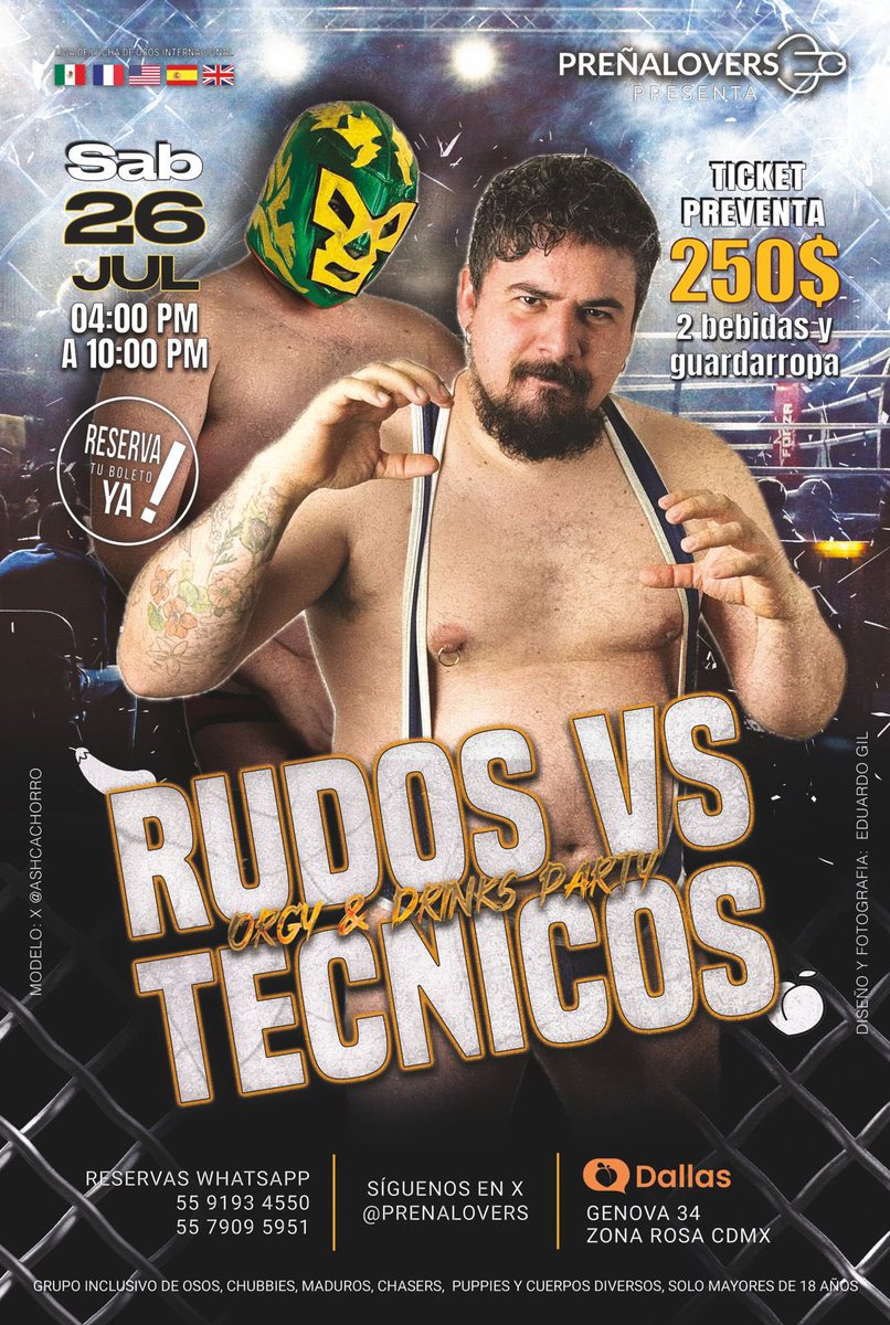 DelJavierr's tweet photo. Próximo 26 de Julio nos vemos en #Rudos vs #Tecnicos para 2 a 3 caídas sin límite de tiempo 😈😏🔥

💪 💦 👅🤼 🔥 

Locación: @dallas__mx 

@colaborosos  @BareBear86 @PuppySchatten @giovany_giovani  @Sextopiso_mx https://t.co/9xlZngSWsF