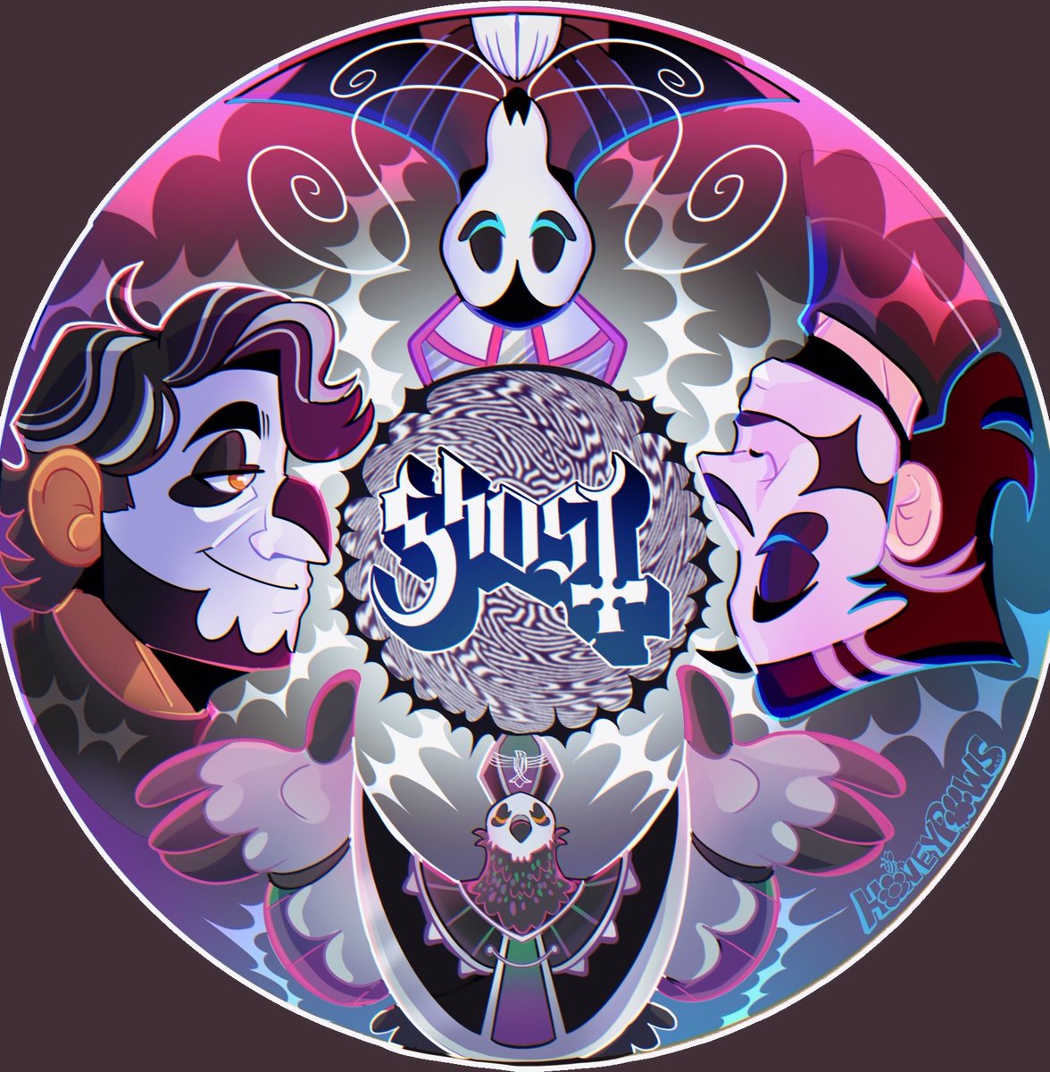 honeypaws_art's tweet image. ART FIGHT REVENGE ON @PapaShrimpART !!! designed a cd of their ghost ocs &amp;gt;:3