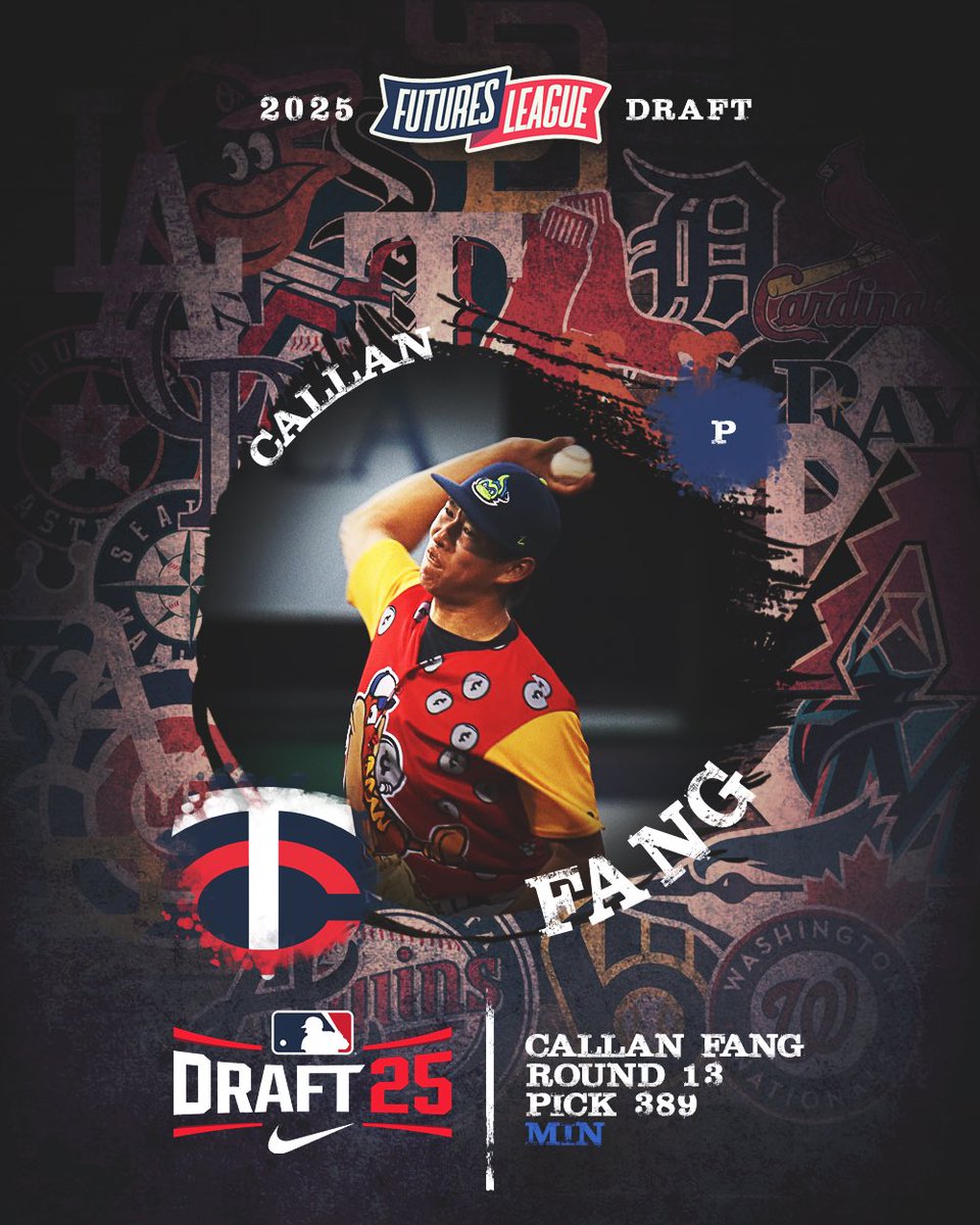 The Futures League (@futuresleague) on Twitter photo ⚾️🎓 𝟐𝟎𝟐𝟓 𝐃𝐑𝐀𝐅𝐓 𝐂𝐋𝐀𝐒𝐒
We’re going back-to-back, as another league alum is off the board and headed to the Twin Cities!
Callan Fang 🐊 ➡️ <a href="/Twins/">Minnesota Twins</a>
Round 13, Pick 389
#FuturesLeague | #MLBDraft ⚾️🎓 𝟐𝟎𝟐𝟓 𝐃𝐑𝐀𝐅𝐓 𝐂𝐋𝐀𝐒𝐒
We’re going back-to-back, as another league alum is off the board and headed to the Twin Cities!
Callan Fang 🐊 ➡️ <a href="/Twins/">Minnesota Twins</a>
Round 13, Pick 389
#FuturesLeague | #MLBDraft