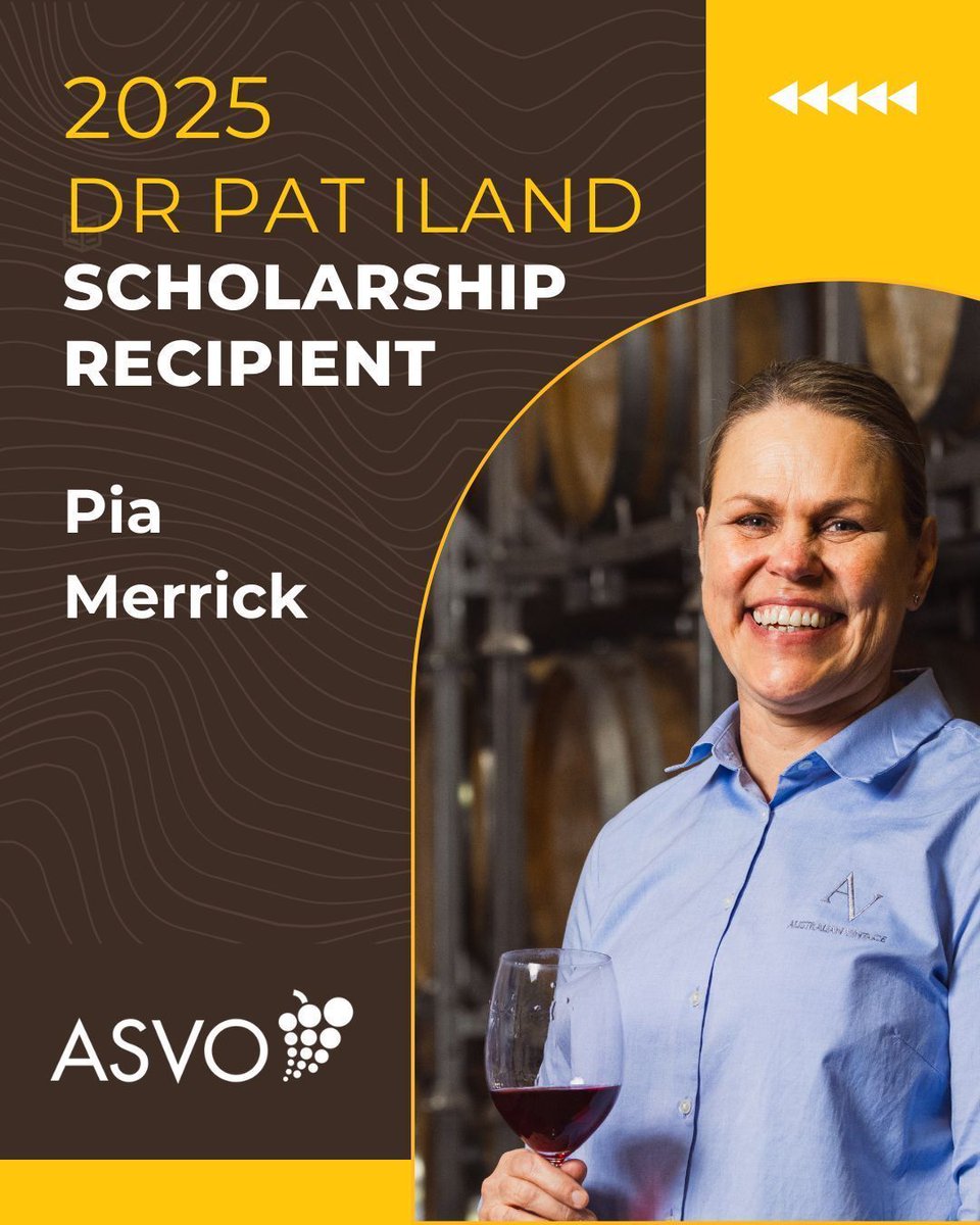 Congratulations to Pia Merrick, the inaugural recipient of the ASVO's Dr Patrick Iland Scholarship. Pia will use the $5,000 scholarship to attend the 2026 Sustainability Leaders’ Summit to explore cross-sector strategies for a more sustainable future for the wine &amp; grape sector.