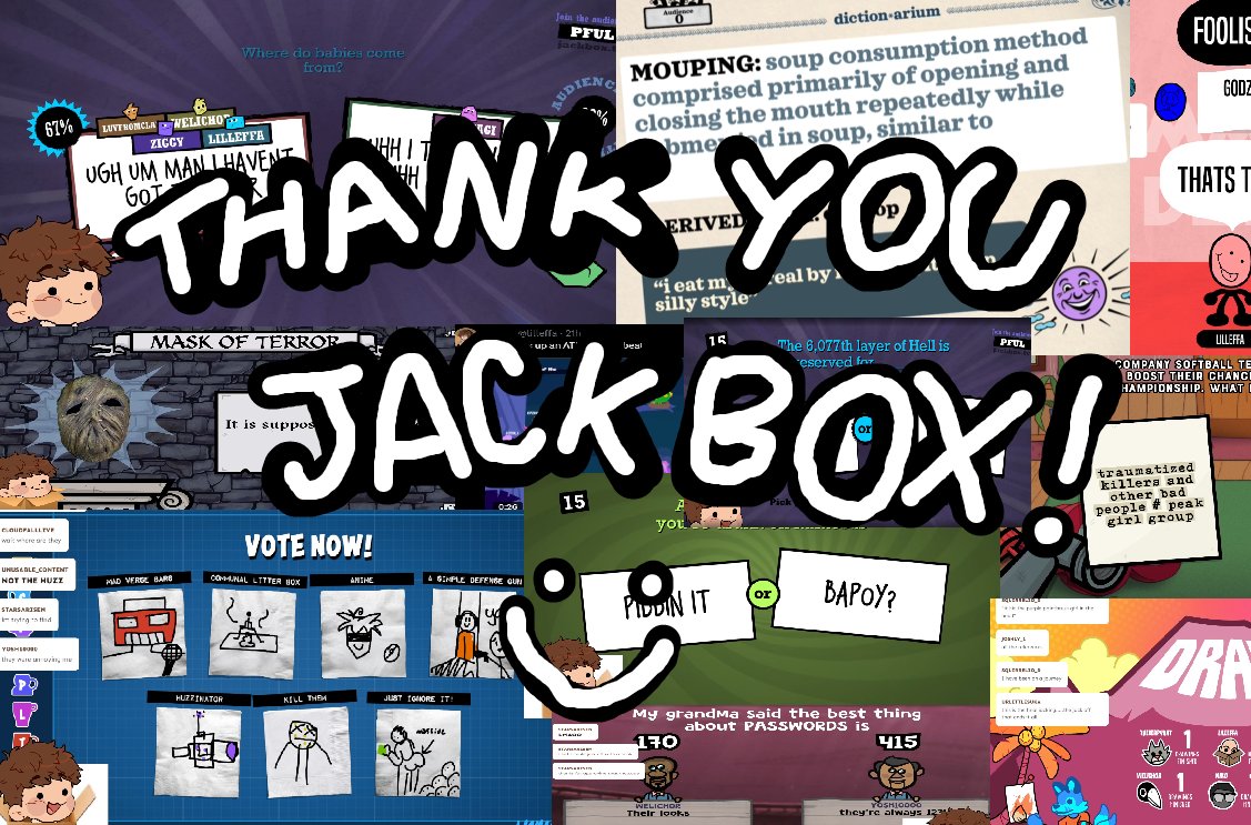 lilleffa (@lilleffa) on Twitter photo HELLO! <a href="/jackboxgames/">Jackbox Games</a>
my name is lilleffa, and im a streamer who recently spent 18 hours straight playing jackbox with my community.
don't know if youre doing this, but if youre handing out early access for 11 to creators, i know my community (i mostly) would be Ecstatic. HELLO! <a href="/jackboxgames/">Jackbox Games</a>
my name is lilleffa, and im a streamer who recently spent 18 hours straight playing jackbox with my community.
don't know if youre doing this, but if youre handing out early access for 11 to creators, i know my community (i mostly) would be Ecstatic.