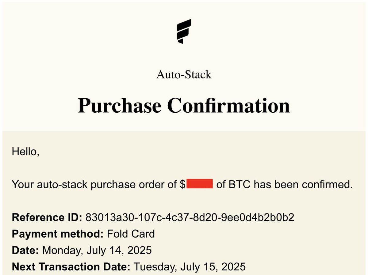 socraticBTC's tweet image. New ATH? Ok...Tic Tock Next Block ⏰
And just like that adding more ₿ to my stack.
Buy what you can, when you can - regardless of price!
Thank you @fold_app