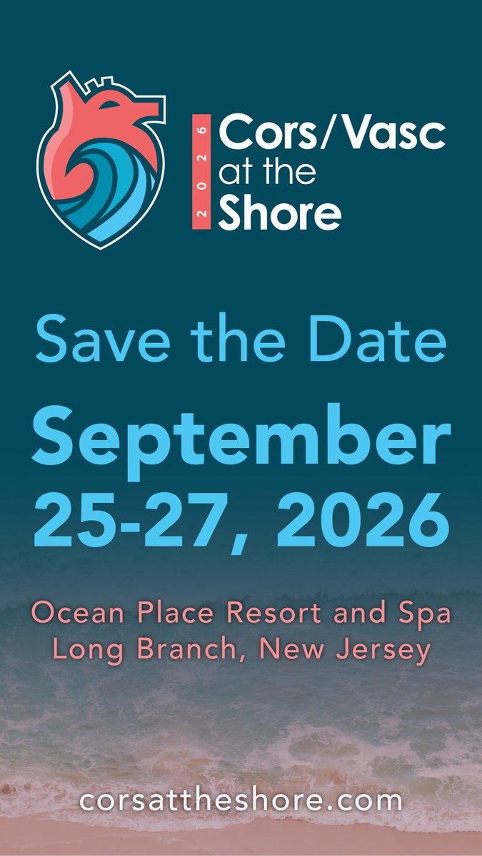 🌊 Thank You from the Shore! 🩺

We extend our heartfelt gratitude to all attendees, faculty, exhibitors, and staff who contributed to the success of this year’s Cors/Vasc at the Shore!

👏 Your time, dedication, expertise, and enthusiasm created another unforgettable weekend