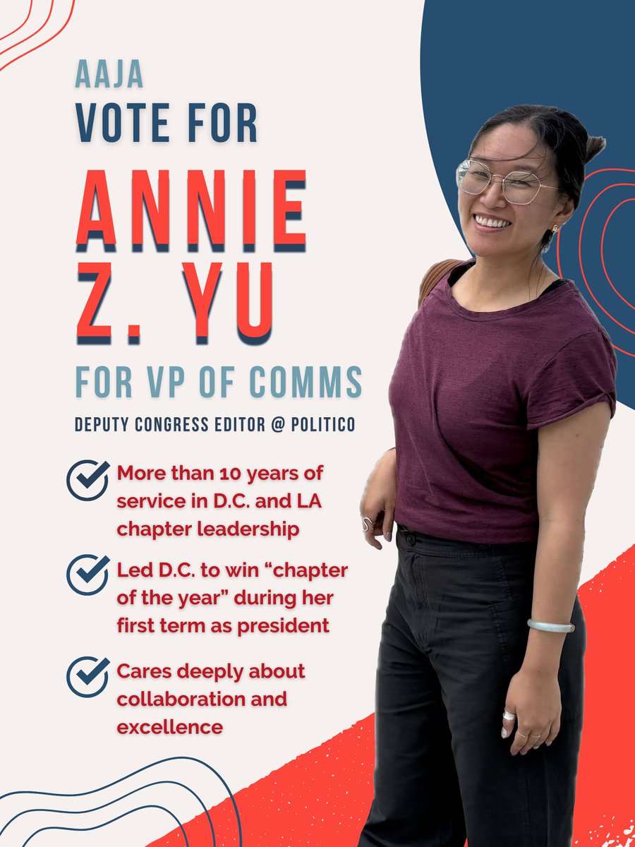 anniezyu's tweet image. I'm raising my hand to join @aaja's national board of directors after a decade of local leadership for @AAJAla and @aajadc.
AAJA members: I'd be honored to have your support. Look out for a ballot in your inbox this Thursday 🗳️