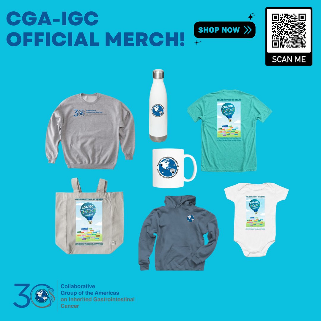 CGAIGC's tweet image. 🎉 We’re turning 30! 🎉
Join us in person & in style at #CGAIGC25 as we celebrate 30 years of #CGAIGC, a major milestone in advancing research & care for individuals & families affected by #HereditaryGICancer
🛍️ To commemorate the occasion, we’ve launched an exclusive 30th…