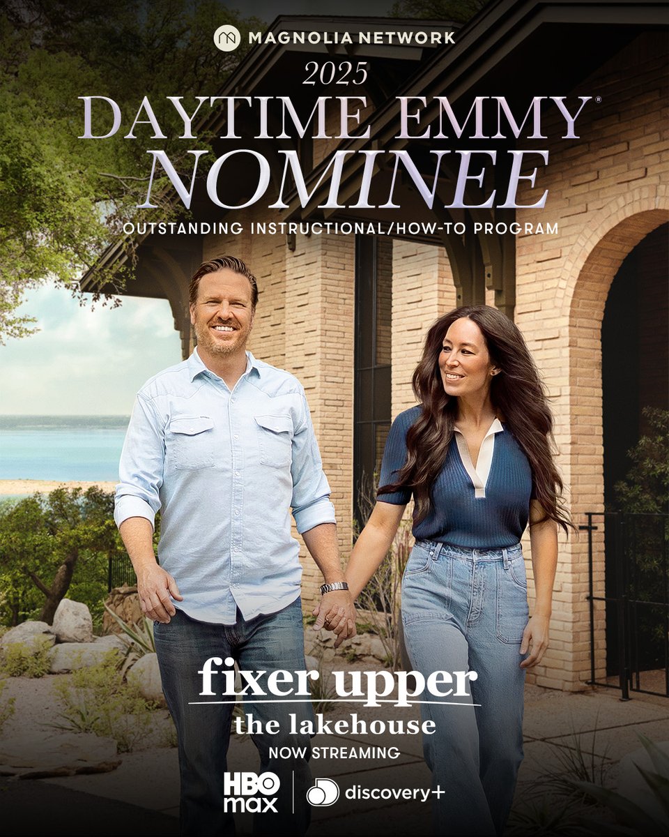 magnolianetwork's tweet image. Congratulations to all our Daytime Emmy Awards nominees!
Watch #MagnoliaTable, #FixerUpperTheLakehouse, #Homegrown and #BBQHigh on #MagnoliaNetwork. Stream all episodes on @HBOMax and @discoveryplus.