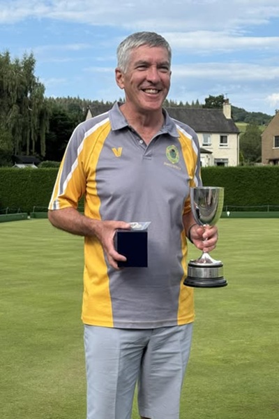 Congratulations to yesterday's Stirling County winners:

Singles: Jim Aitken from Allandale (pictured).
Under-30 Singles: Jake Monteith from Doune Castle.
2- Bowl Pairs: Denny.
4-Bowl Pairs: Burnhead.
Triples: Polmaise.
Rinks: Denny.
Over-60 Rinks: Stenhousemuir.