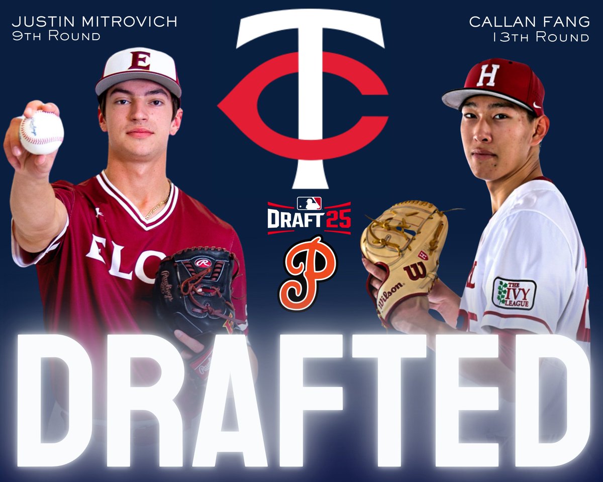 PSD_Baseball's tweet image. Talk about TWINS!
2022 Pennsbury Grads Justin Mitrovich (9th) and Callan Fang (13th) both drafted by the Minnesota Twins in the 2025 MLB Draft! 
@SOLsports
@Twins
#MLBDraft25