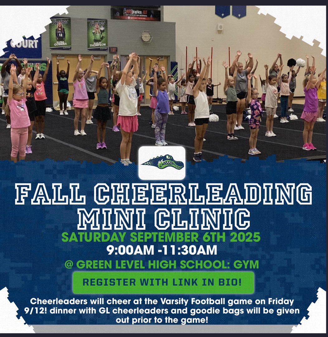 It’s that time of year again! Our fall cheer mini clinic is back! Use the link to register! 💙💚🤍

omella.com/8ttch