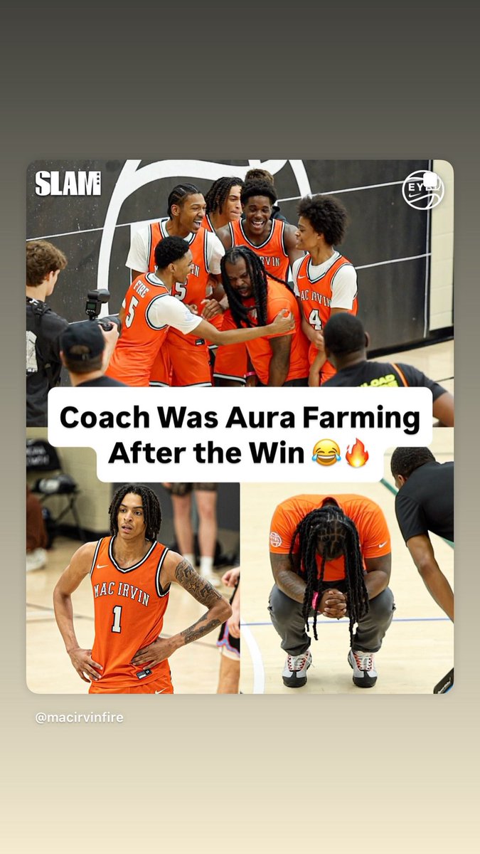 MacIrvinFire1's tweet image. #Repost from @slam_hs
•
The Mac Irvin coach was hype after they clinched a spot in Peach Jam today 😂🔥 @nikeeyb @_maxx_