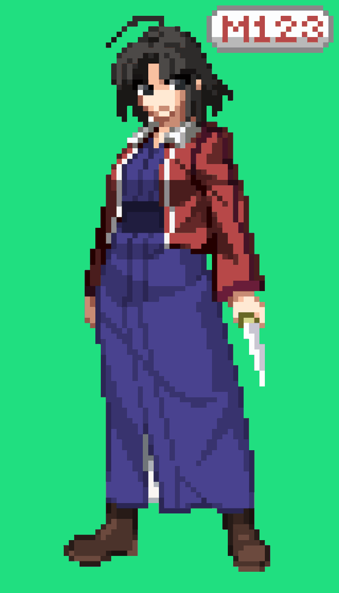 M123Oficial1's tweet photo. Ryougi Shiki Melty Blood Actress Again sprite (Raven Rose colour)
#空の境界 #karanokyoukai #meltyblood #pixelart #RavenRose https://t.co/Vp1dtYUSIX